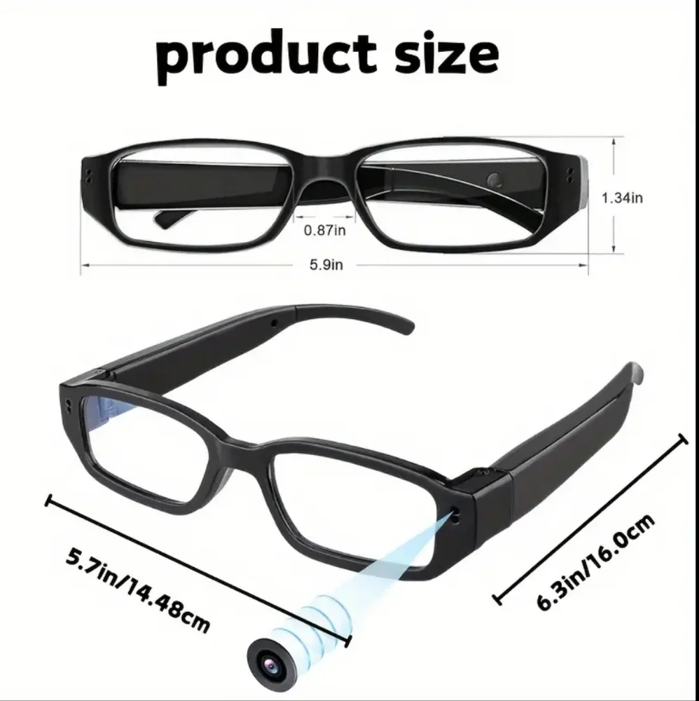Black Smart Glasses with Camera & Discreet Design